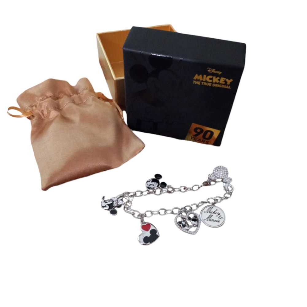 Disney Mickey & Minnie charm bracelet to celebrate 90 years NIB